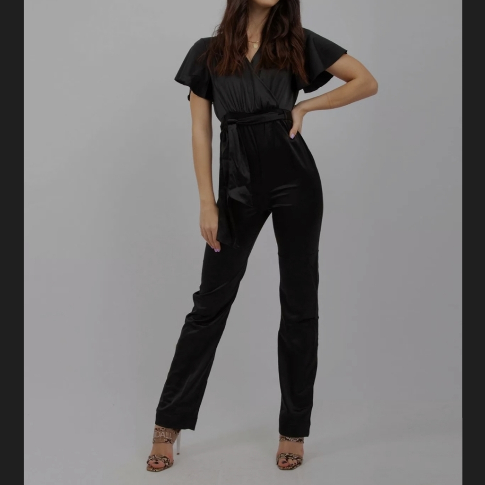Kendall & Kylie Satin black jumpsuit size M
